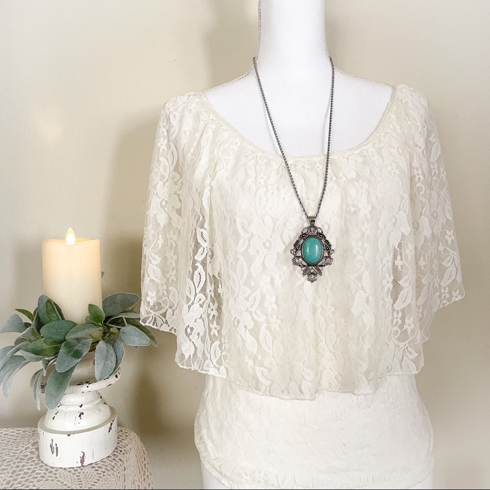 Boho White Lace Top